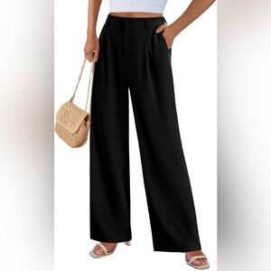 PRETTYGARDEN Womens Causal Wide Leg Pants High Elastic Waisted Suit Pants
